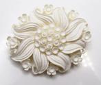 Vintage broche, Verzenden, Zo goed als nieuw, Wit, Overige materialen