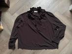 Studio Anneloes palmer espresso blouse travelstof mt XL, Studio Anneloes, Bruin, Maat 46/48 (XL) of groter, Ophalen of Verzenden