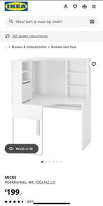 Micke hoekbureau wit ikea, Ophalen of Verzenden, Gebruikt