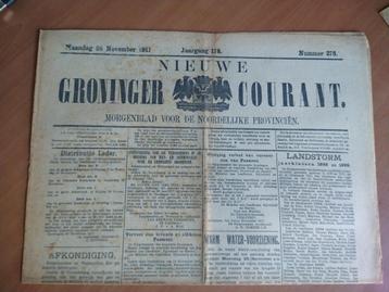 Nieuwe Groninger Courant. Zaterdag 26 november 1917. beschikbaar voor biedingen