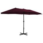 Parasol met aluminium paal 460x270 cm bordeauxrood, Nieuw, Kantelbaar, Zweefparasol, Ophalen of Verzenden