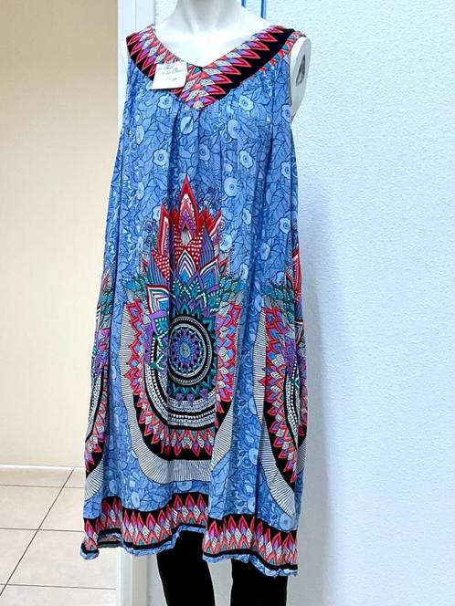 Kleurrijke Zomerse Jurk – Uniek en Comfortabel!, Kleding | Dames, Jurken, Zo goed als nieuw, Maat 42/44 (L), Blauw, Ophalen