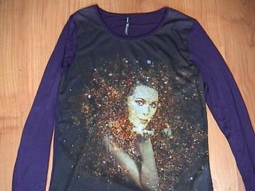 OUTFITTERS NATION paars shirt lange mouw + opdruk meisje 176 beschikbaar voor biedingen
