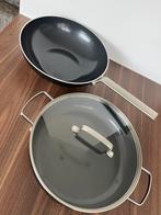 Greenpan hapjespan + wok + deksel, Ophalen of Verzenden, Zo goed als nieuw, Rvs, Wok
