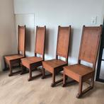 Set eiken stoelen met een statige hoge rugleuning, Ophalen