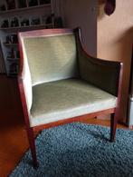 Art NouveaudDamesstoeltje van mahonie en groen fluweel, Antiek en Kunst, Ophalen