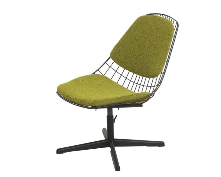 draadstalen draaifauteuil / loungestoel FM25 Pastoe Braakman, Huis en Inrichting, Fauteuils, Gebruikt, Metaal, Stof, 50 tot 75 cm