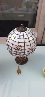 Vintage Tafellamp met Tulpen Design, Gebruikt, Vintage, Ophalen of Verzenden, Glas