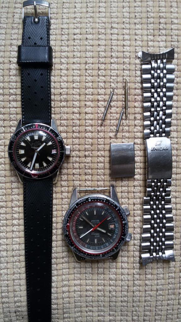 Enicar Sherpa Guide 600 & Ultrasonic Diver GMT vintage 1965, Sieraden, Tassen en Uiterlijk, Horloges | Antiek, Ophalen of Verzenden