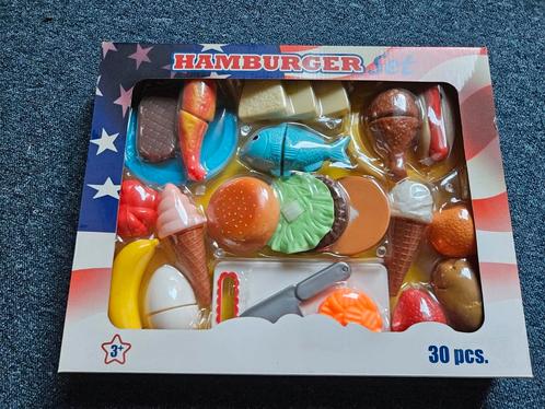 Hamburger speelset 30 st vanaf 3 jaar, Kinderen en Baby's, Speelgoed | Kinderpuzzels, Zo goed als nieuw, Verzenden
