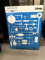 gereedschap bord Jeep en Chrysler, Verzamelen, Merken en Reclamevoorwerpen, Reclamebord, Gebruikt, Ophalen