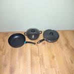 3 delige pannenset., Ophalen, Gebruikt, Rvs, Koekenpan of Braadpan
