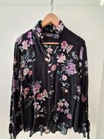 Zwarte blouse met bloemen - maat 44, Zwart, Maat 42/44 (L), Ophalen of Verzenden, Gedragen