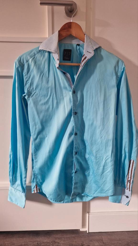717 Overhemd Maat S, Kleding | Heren, Overhemden, Zo goed als nieuw, Halswijdte 38 (S) of kleiner, Blauw, Ophalen of Verzenden