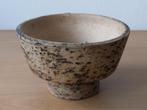 Berkenbast Bloempot op voet- rond - jaren 50/60, Gebruikt, Rond, Nvt, Aardewerk