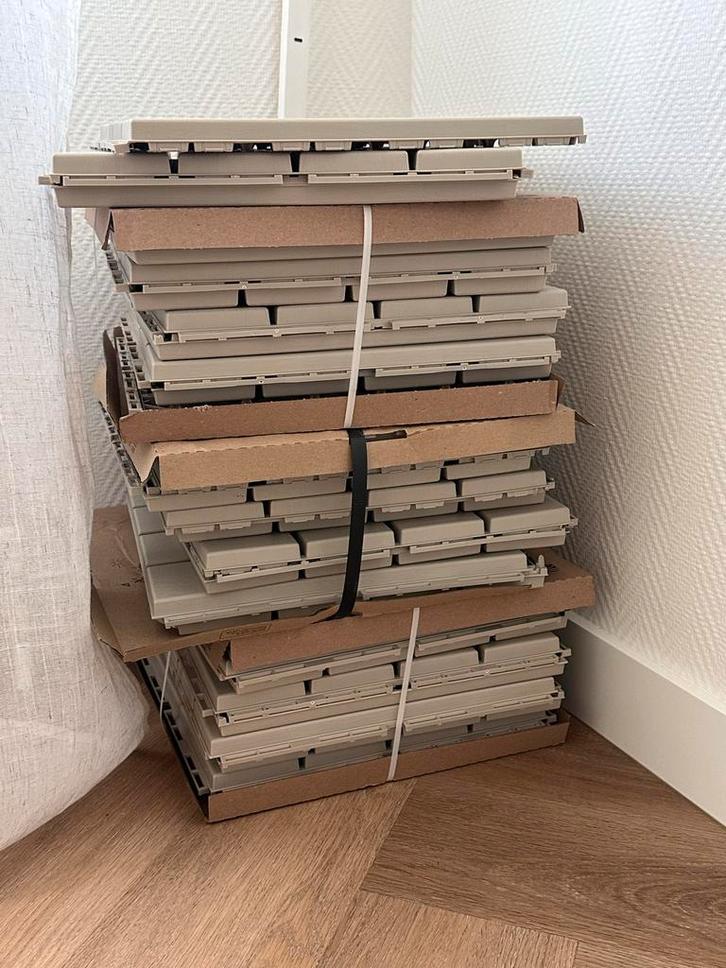 IKEA Runnen Terrastegels Beige, Tuin en Terras, Terrasdelen en Vlonders, Nieuw, Kunststof, Ophalen