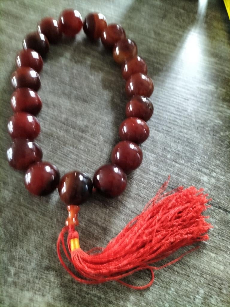 Prachtige oude tasbih agaat ketting., Verzenden, Zo goed als nieuw, Steen of Mineraal