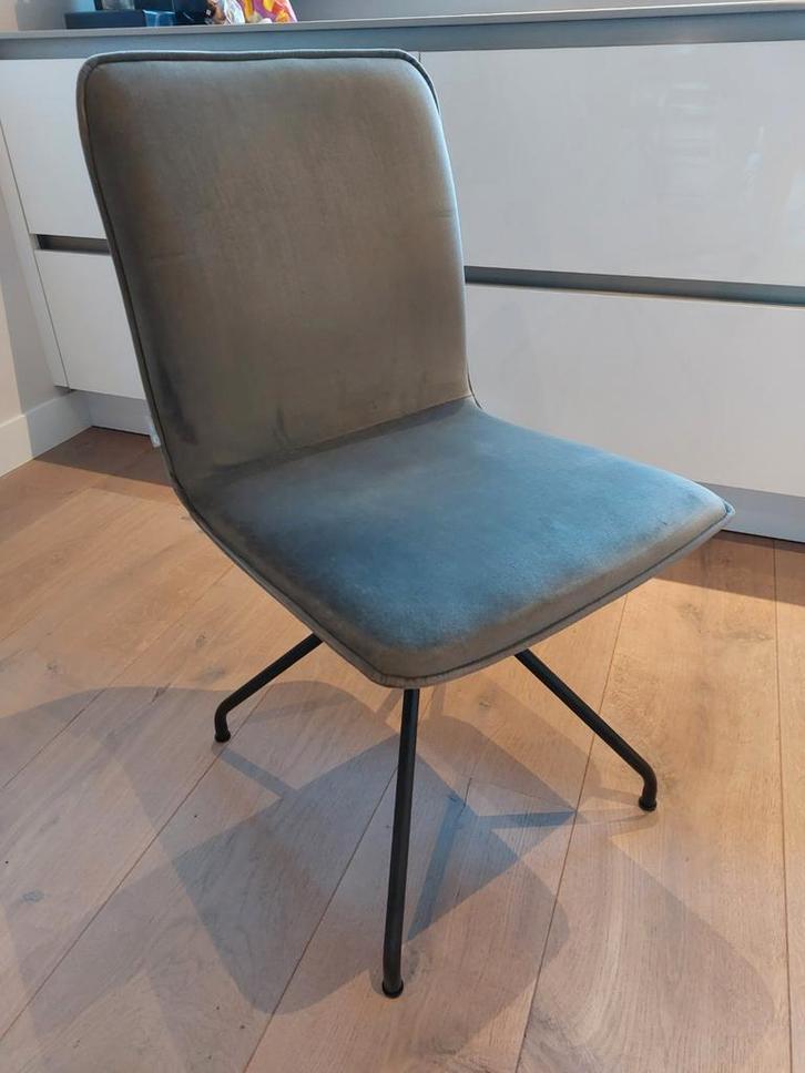 6 DTP design Eetkamerstoelen - Velvet, Grijs, Huis en Inrichting, Stoelen, Zo goed als nieuw, Vijf, Zes of meer stoelen, Stof