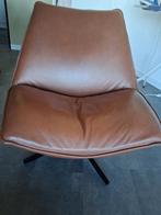 Draaifauteuil Lederland cognac, Ophalen, Minder dan 75 cm, Leer, Zo goed als nieuw