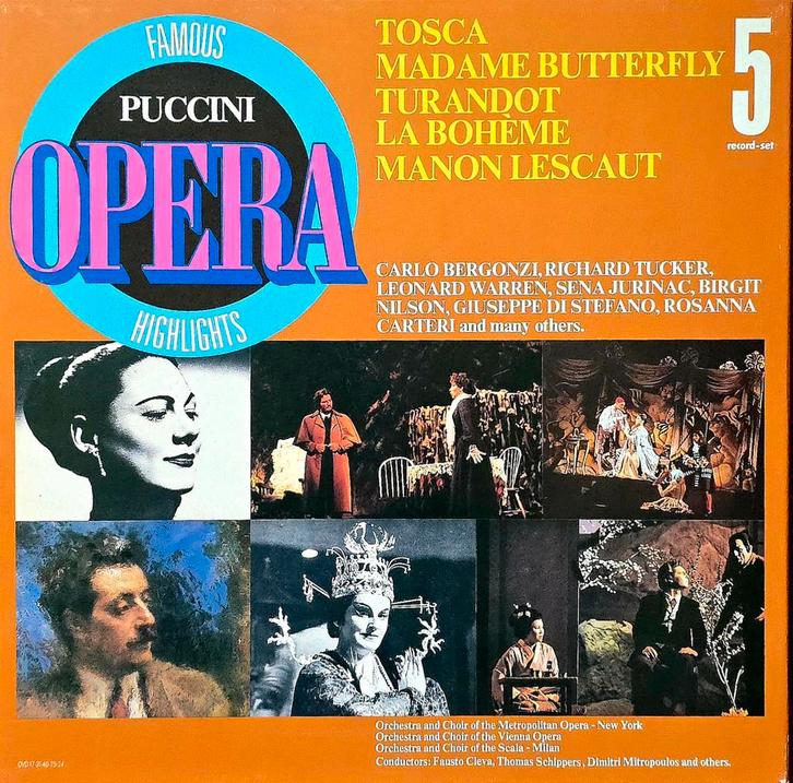 Puccini Opera Highlights - 5 LP Boxset, Cd's en Dvd's, Vinyl | Klassiek, Zo goed als nieuw, Romantiek, Opera of Operette, 12 inch