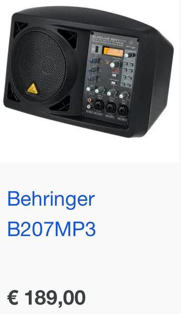 Behringer B207MP3 Actieve Luidspreker beschikbaar voor biedingen