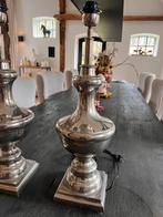 Set van 2 zilverkleurige lampen, Ophalen of Verzenden, Zo goed als nieuw, Metaal, Minder dan 100 cm