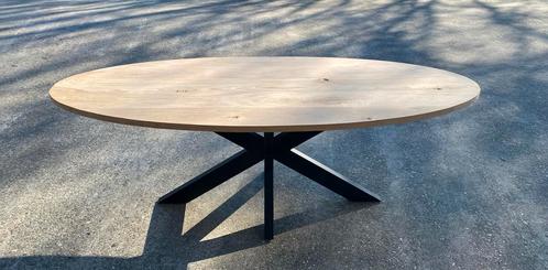 Massieve eettafel ovaal eiken 220 cm, Huis en Inrichting, Tafels | Eettafels, Nieuw, 200 cm of meer, Vijf personen of meer, Ovaal
