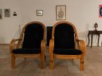 2 houten stoelen/fauteuils in goede staat, Ophalen, Gebruikt, Minder dan 75 cm, 50 tot 75 cm