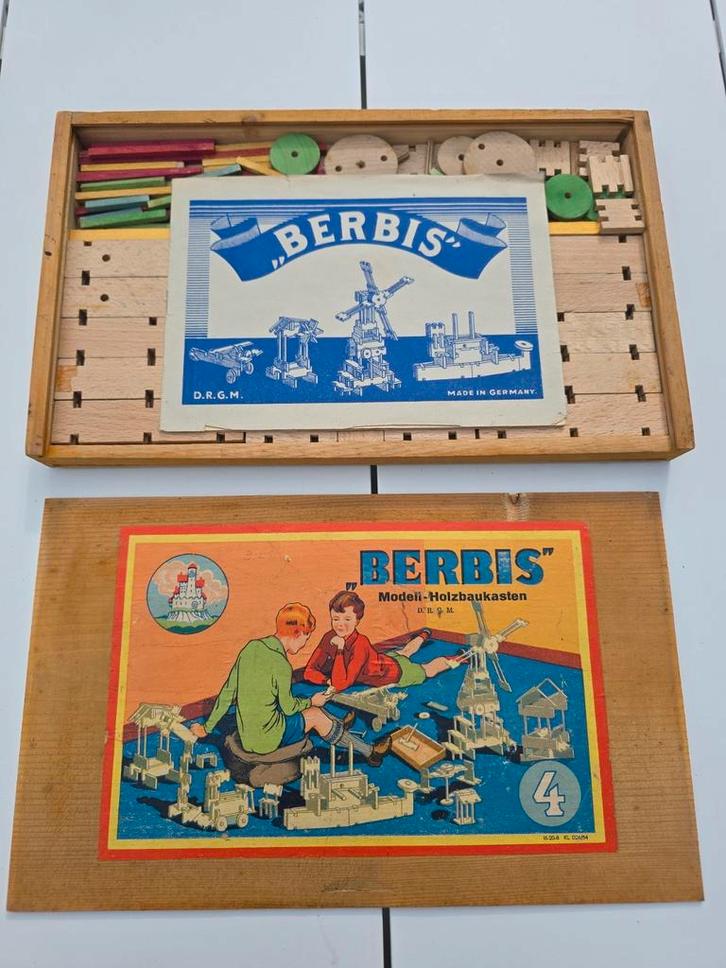 Antieke jaren 30 Berbis constructiebowspeelgoed doos nr4 €29, Antiek en Kunst, Antiek | Speelgoed, Ophalen of Verzenden