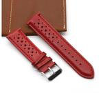 Rode leren horlogeband horloge band racing horlogebandje, Verzenden, Nieuw