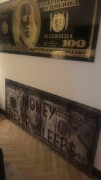 money never sleeps 100 dollar schilderij, Huis en Inrichting, Ophalen, Zo goed als nieuw