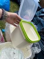 4 L Tupperware dozen wit-groen met deksel, 4 stuk, Ophalen, Nieuw, Wit