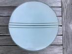 Ronde glazen lampenkap - mat wit met drie lijnen, Ophalen, Glas