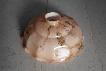 Vintage marmer lampenkap Frans roze bruin beschikbaar voor biedingen