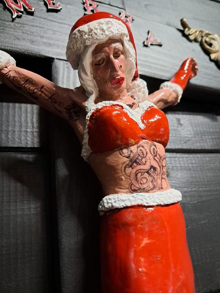 Transvrouw kerst jezus silly art uniek object silly art, Verzamelen, Beelden en Beeldjes, Ophalen of Verzenden