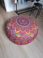 Indiase Poef, Rond, Zo goed als nieuw, 75 tot 100 cm, 75 tot 100 cm