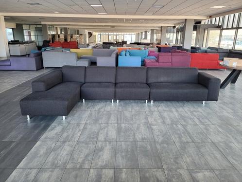 Modulaire hoekbank chaise lounge zwart 420x195 | BEZORGEN, Huis en Inrichting, Banken | Bankstellen, Zo goed als nieuw, Hoekbank