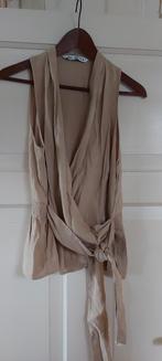 Zara overslag top zandkleurig mt L, Maat 38/40 (M), Ophalen of Verzenden, Zo goed als nieuw, Zonder mouw