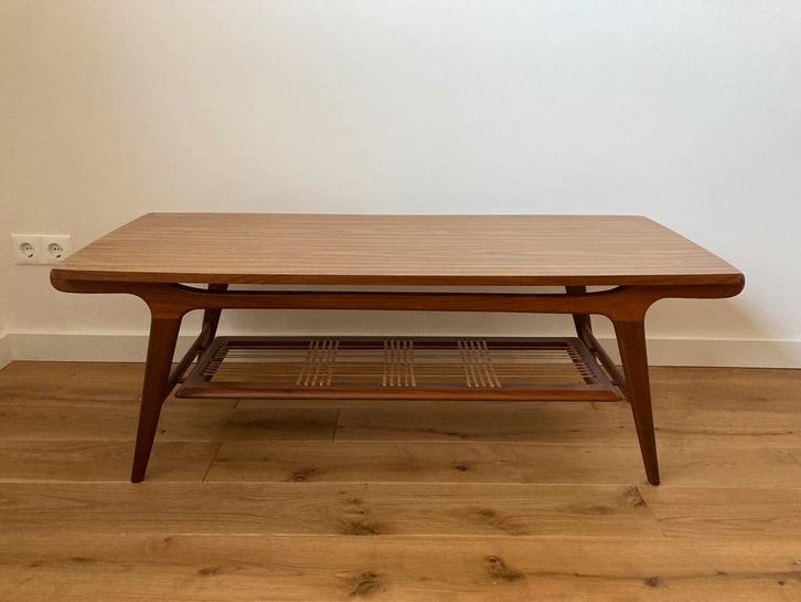 Vintage salontafel omkeerbaar blad, Huis en Inrichting, Tafels | Salontafels, Gebruikt, Minder dan 50 cm, 50 tot 100 cm, 100 tot 150 cm