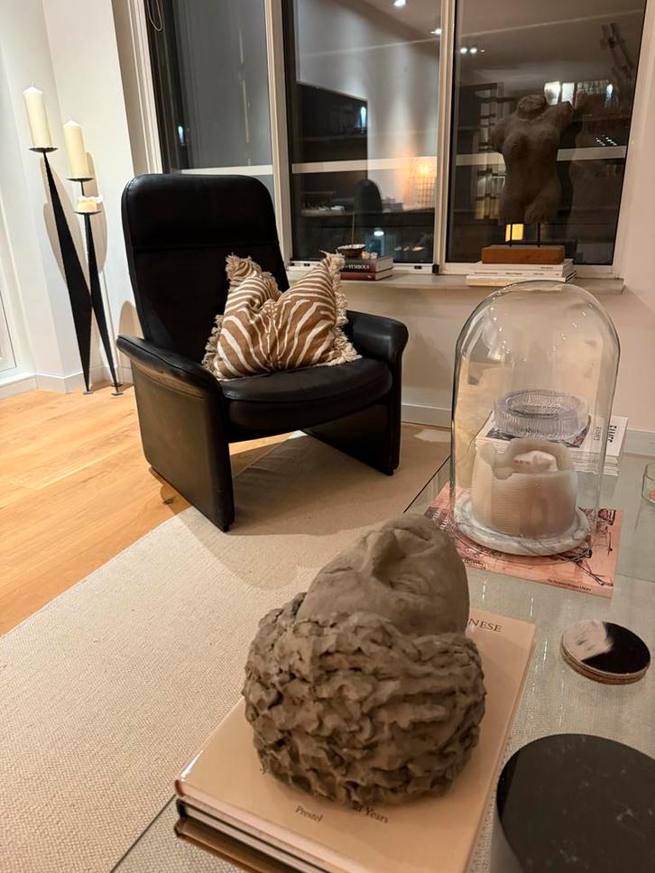 De Sede DS50 zwart leren Fauteuil stoel, Huis en Inrichting, Fauteuils, Gebruikt, Leer, 75 tot 100 cm, Ophalen