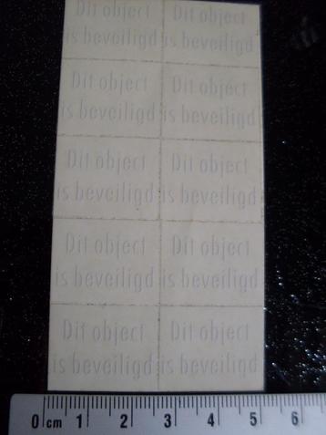 10x ruit sticker Dit object is beveiligd klein beschikbaar voor biedingen