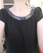 H&M nette lange top met pailetten bij de hals maat M, Maat 38/40 (M), H&M, Zwart, Ophalen of Verzenden