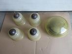 4x lampkelk en 1 plafondlamp, Antiek en Kunst, Ophalen