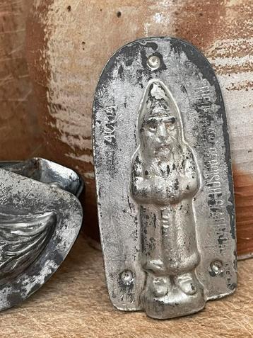 Brocante oude chocolademal / chocoladevorm Kerstmannetje beschikbaar voor biedingen