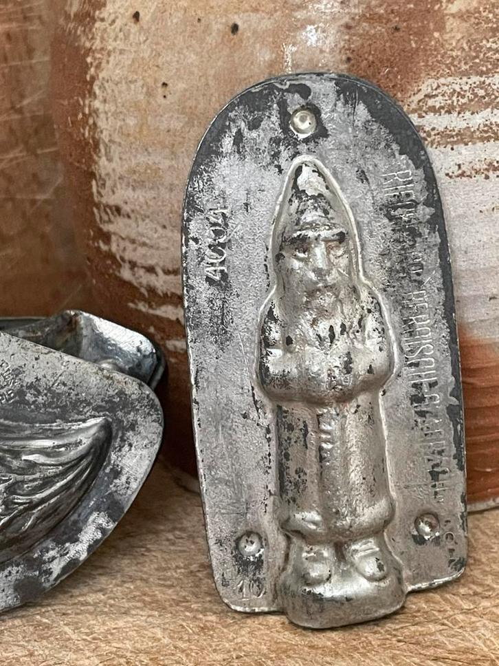 Brocante oude chocolademal / chocoladevorm Kerstmannetje, Antiek en Kunst, Curiosa en Brocante, Verzenden