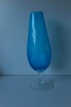 Vaas blauw, Blauw, Ophalen of Verzenden, Minder dan 50 cm, Glas
