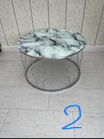Showroom moddelen salontafels en bijzettafels, Metaal of Aluminium, Rond, Zo goed als nieuw, 75 cm of meer