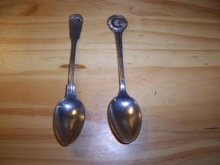 Dessertlepels, Sola en Reislingen, Verzamelen, Porselein, Kristal en Bestek, Gebruikt, Bestek, Metaal, Verzilverd, Ophalen of Verzenden