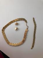 Zgan verguld zilver ketting armband en oorbellen merk JEH, Sieraden, Tassen en Uiterlijk, Kettingen, Ophalen of Verzenden, Zo goed als nieuw