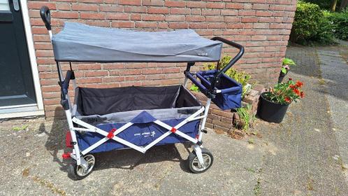 Active Outdoor Bolderkar Blauw incl. zonnedak, Caravans en Kamperen, Bolderkarren, Gebruikt, Opvouwbaar, Ophalen